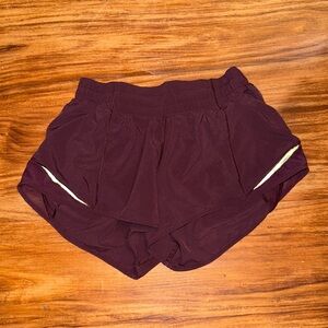 Lululemon Burgundy Hotty Hot Shorts